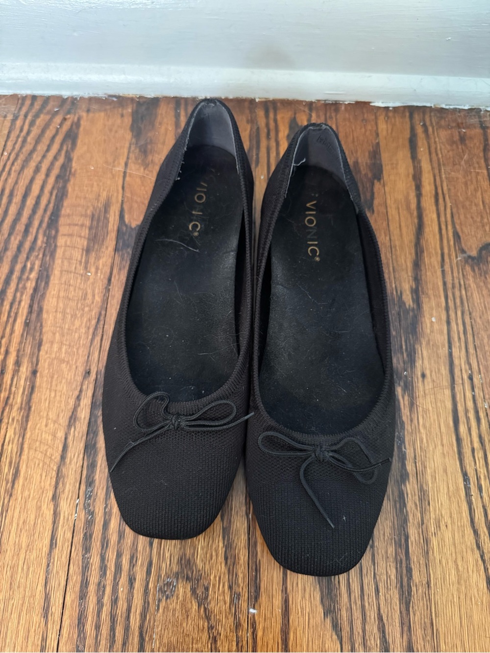Vionic “Klara” Women’s Black Knit Ballet Flats with Bow - Picture 2 of 7